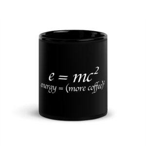 More Coffee Relativity Theory black Programmer Mug