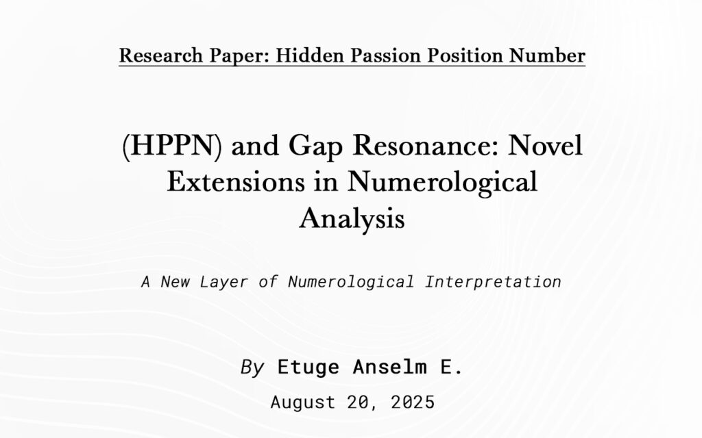 Research Paper Hidden Passion Position Number (HPPN) & Gap Resonance