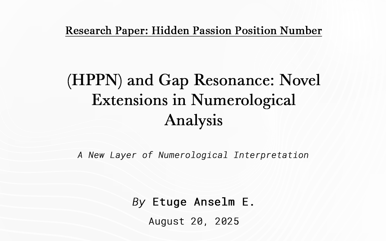 research paper hidden passion position number (hppn) & gap resonance