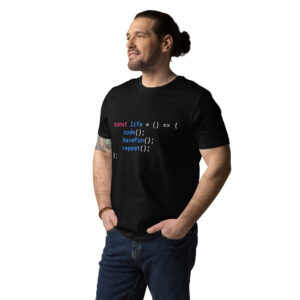 Unisex Organic Cotton Black JavaScript T-shirt