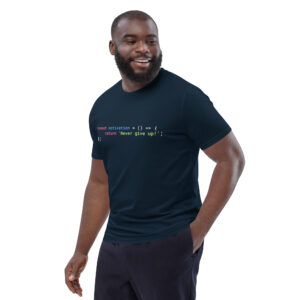 Unisex Organic Cotton Motivational JavaScript T-shirt 1E Unisex Organic Cotton Motivational JavaScript T-shirt 1E