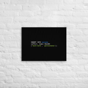 SQL Programmer Wall Art Minimalist Design WA1B SQL Programmer Wall Art Minimalist Design WA1B