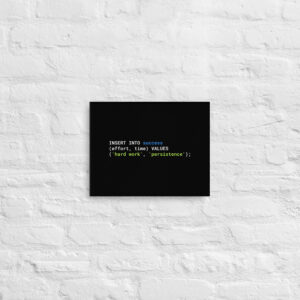 SQL Programmer Wall Art Minimalist Design WA1B SQL Programmer Wall Art Minimalist Design WA1B