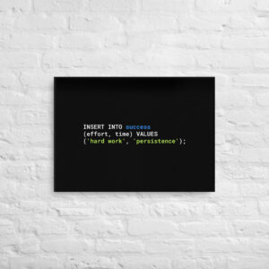 SQL Programmer Wall Art Minimalist Design WA1B SQL Programmer Wall Art Minimalist Design WA1B