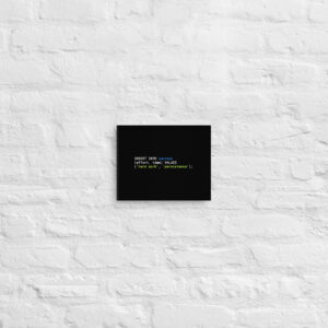 SQL Programmer Wall Art Minimalist Design WA1B SQL Programmer Wall Art Minimalist Design WA1B