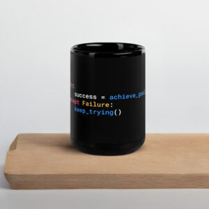 Python Programmers Mug Black Glossy Mug M1I