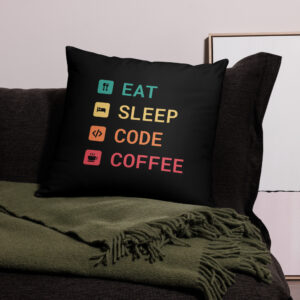 Programmer Black Techy Pillow