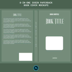 5x8in Paperback Book Cover Mockup Bundle (8 PSDs) – High-Resolution RGB Templates