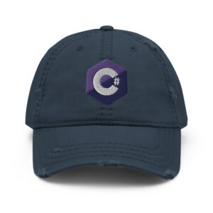 Distressed C Sharp Programmer Hat Distressed C Sharp Programmer Hat