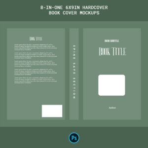 6x9in Hardcover Book Cover Mockup Bundle (8 PSDs) – High-Resolution RGB Templates